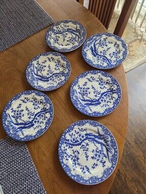 Vintage Nippon Tokusei Japanese "Sakura" 7" Plates (6)